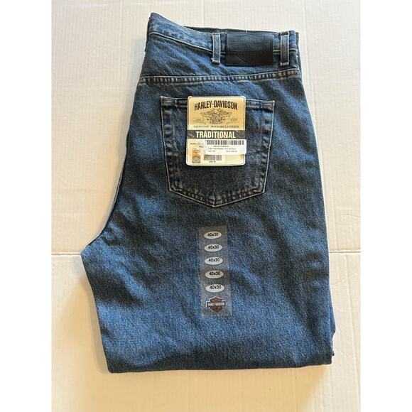 NWT HARLEY DAVIDSON Men’s Jeans 40x30 TRADITIONAL BLUE Jeans Denim Heavyweight - Picture 10 of 12